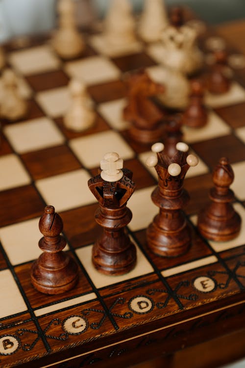 Chess Pieces on Chess Board