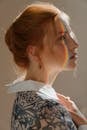 Woman in Black and White Floral Shirt