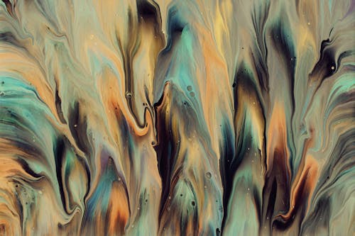 Free Abstract Painting in Colored Paints Stock Photo