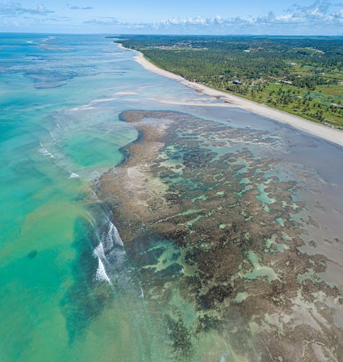 Aerial View of Sea Rock Formations Underwater