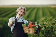 Woman in Black Blazer Holding Basket of Red Roses