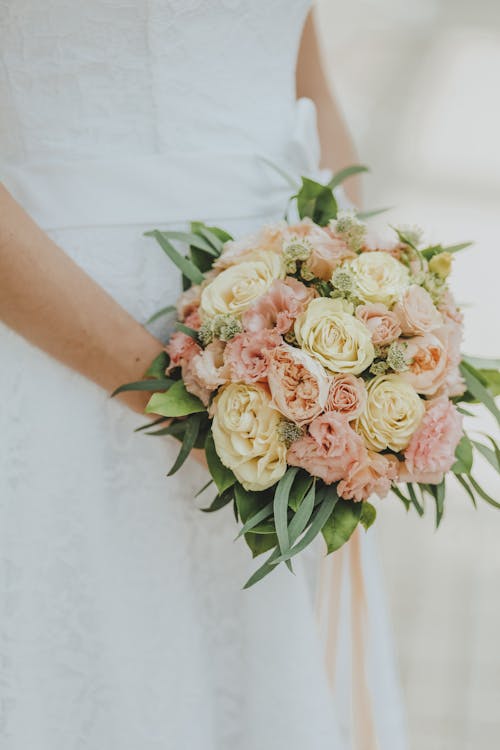 Gentle wedding bouquet of elegant flowers
