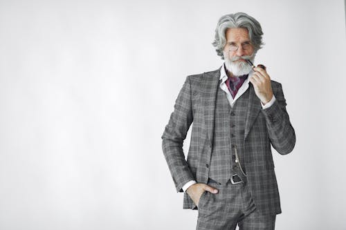 Man in Gray Suit Jacket