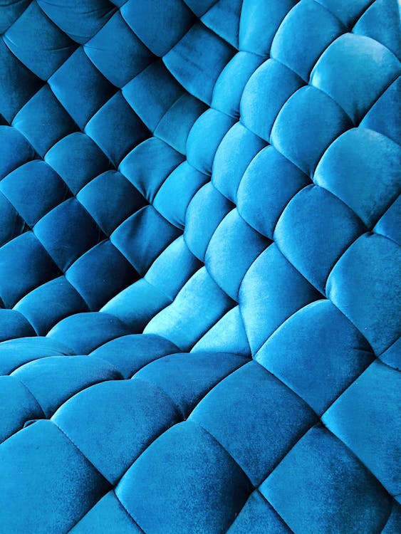 Free Close-up of Blue Quilted Velvet  Stock Photo