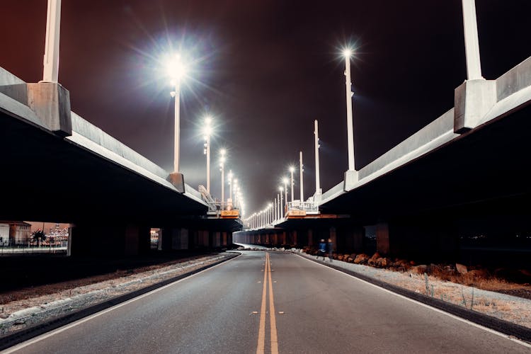 Bright Lings Along The Elevated Road