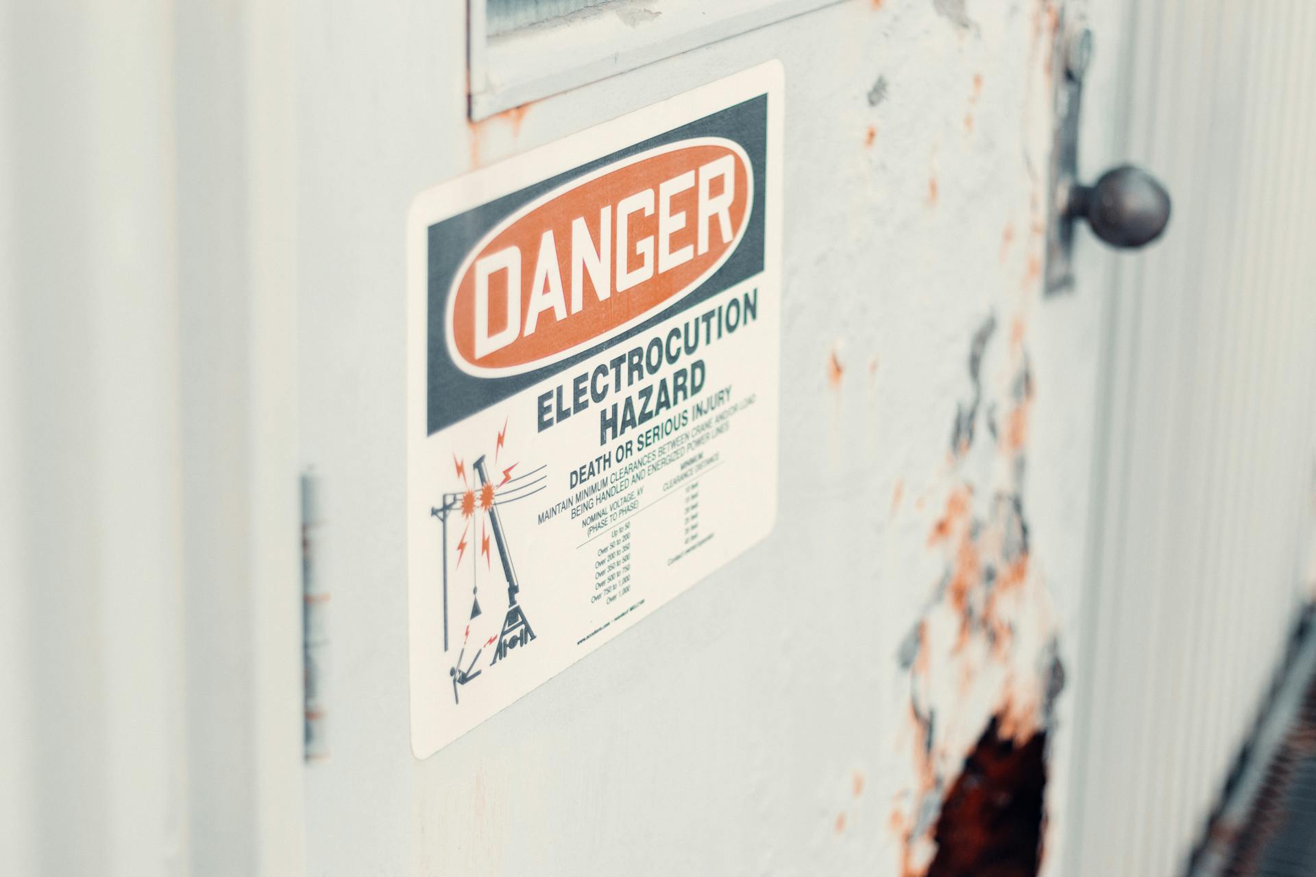 Warning Sign on a Door