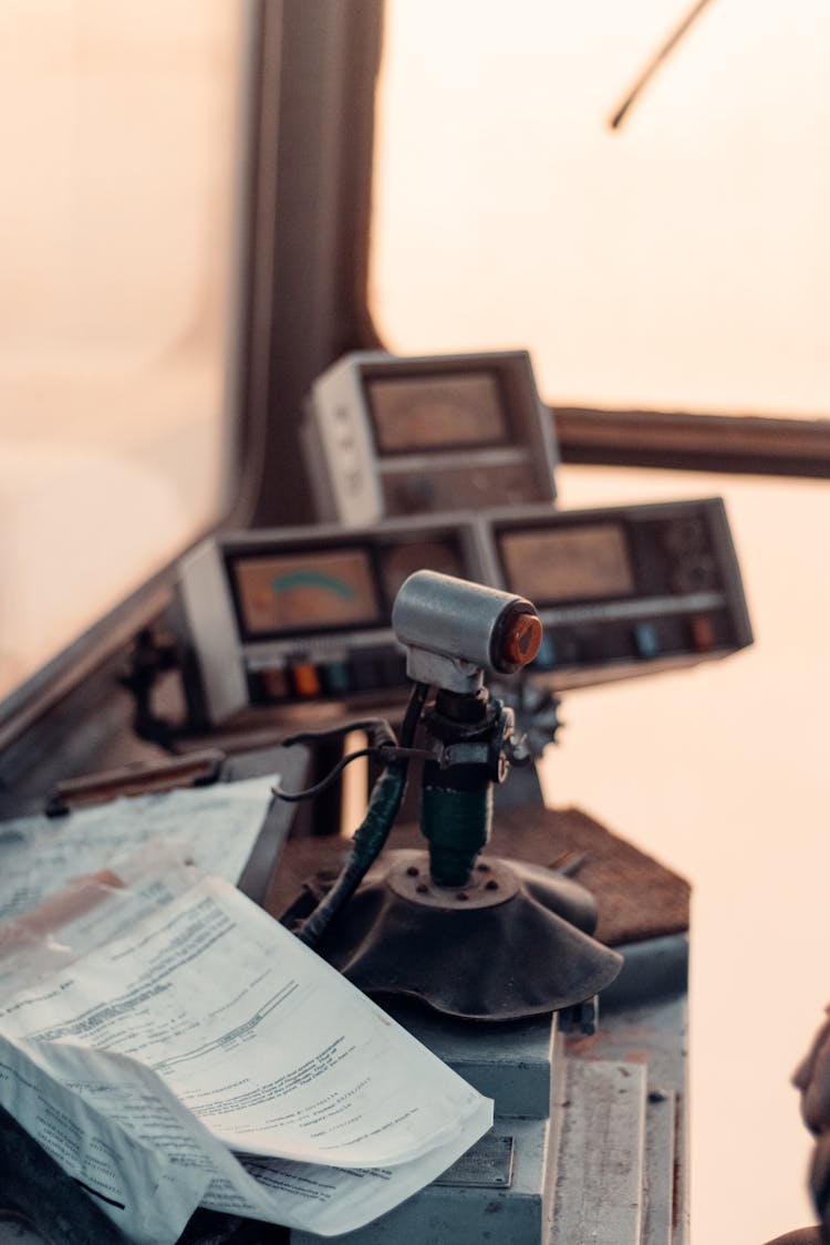 Control Panel Of Construction Or Container Crane