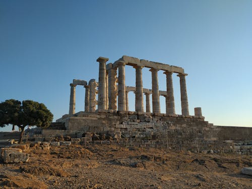 Základová fotografie zdarma na téma archeologické naleziště sounion, architektura, Atény