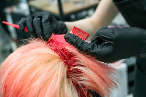 Free Close Up Shot of an Applying Hair Coloring Stock Photo