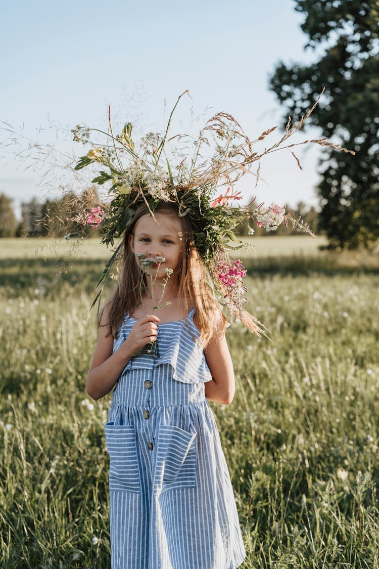 Wreath On Girl's Head