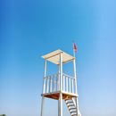 White Wooden Stairs Under Blue Sky