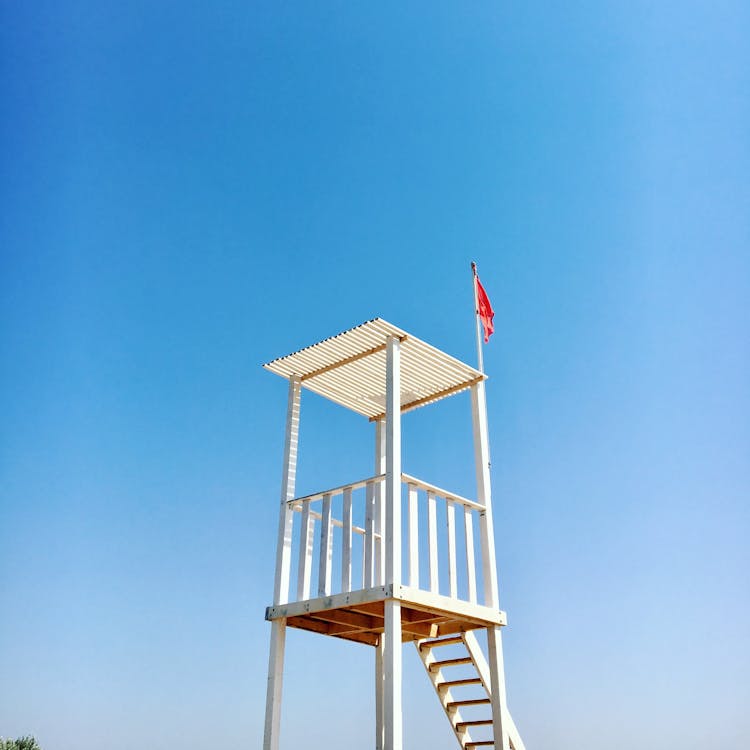 Beach Watchtower And Flag