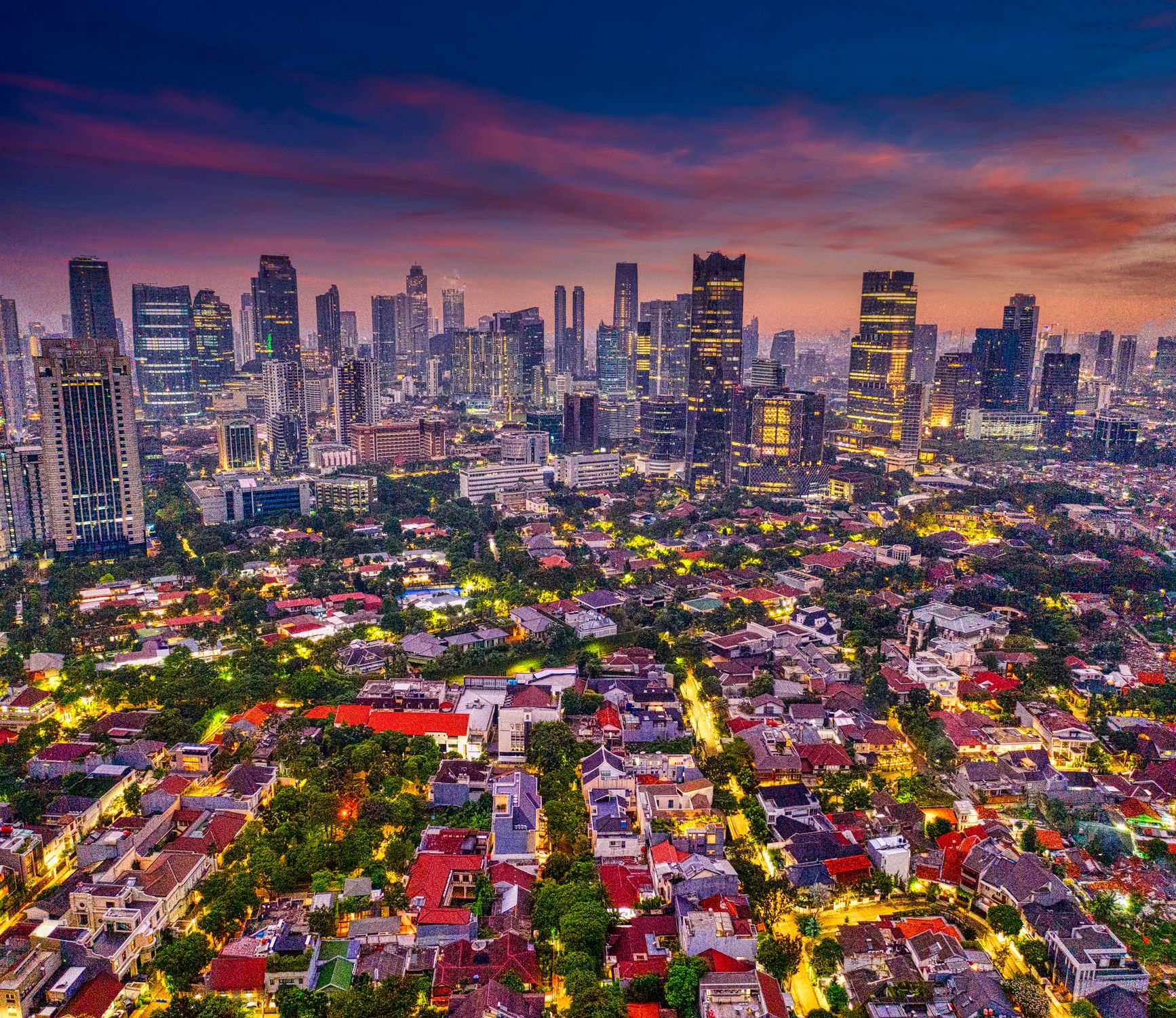 Aerial View of City during Night Time · Free Stock Photo