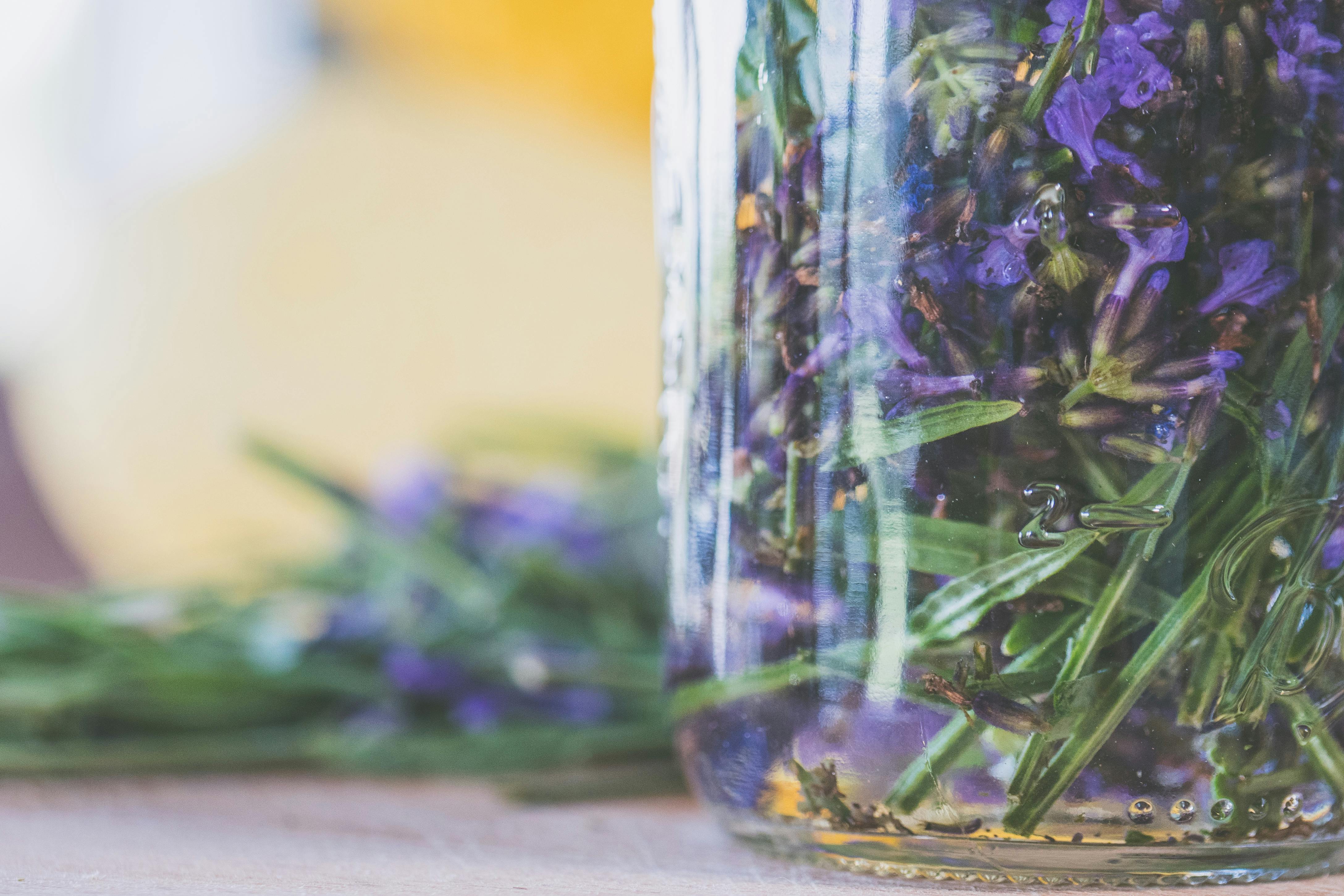 lavender flowers in a jar