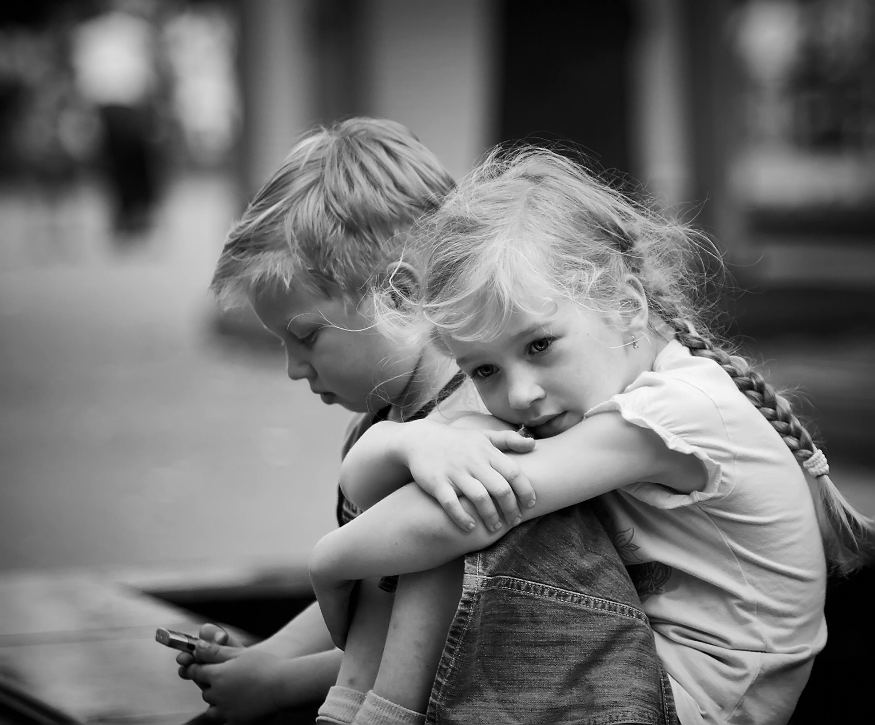 sad emotional girl and boy