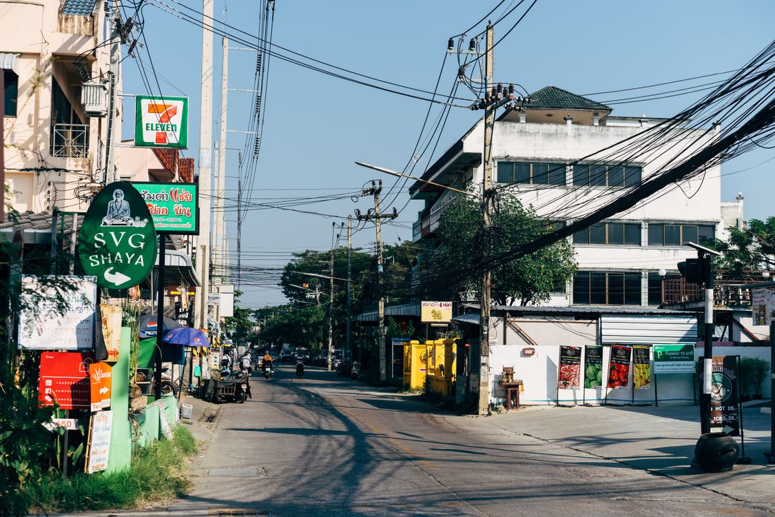 Chiang Mai Nimman area shops and cafes along the street