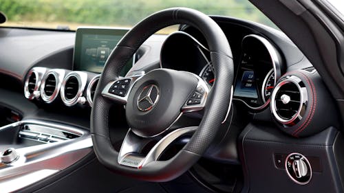 Black Mercedes-benz Steering Wheel