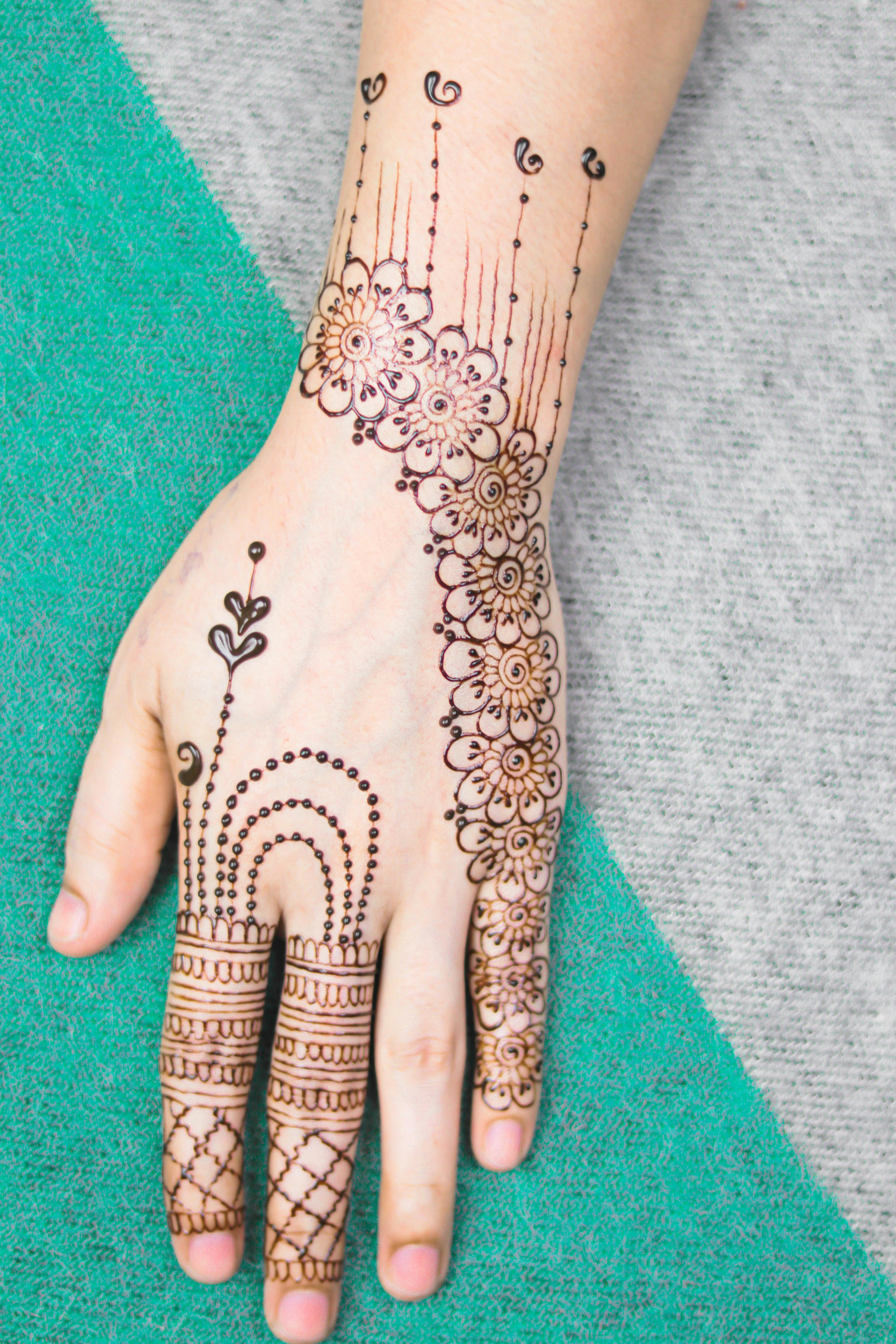 Photo of a Hand with Henna Tattoo  Free Stock Photo