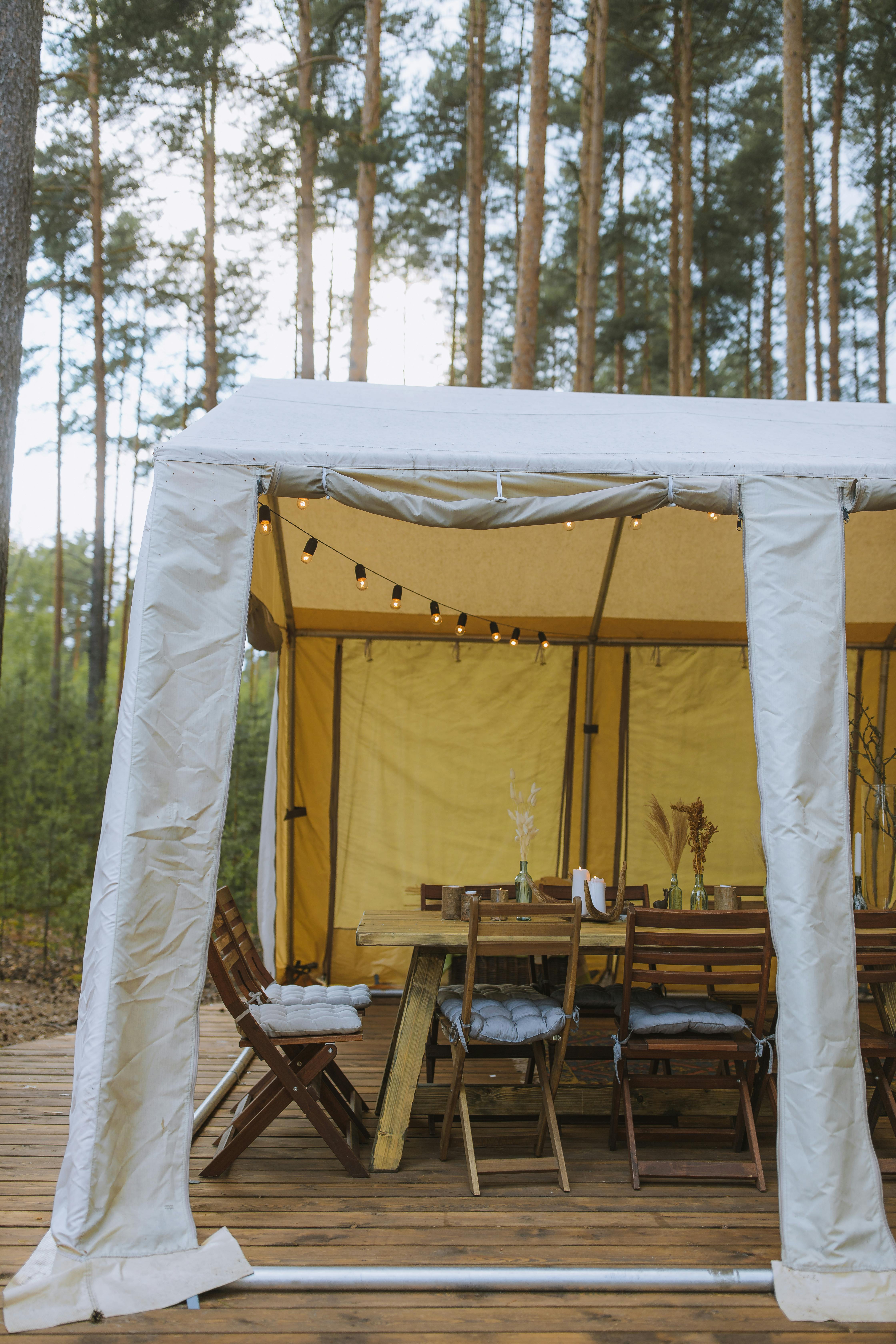 Table for 2025 inside tent