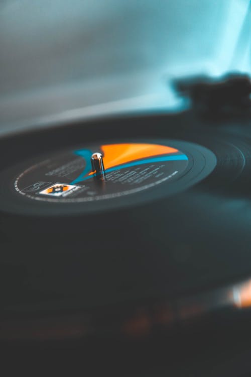 Close-Up Shot of a Vinyl Record