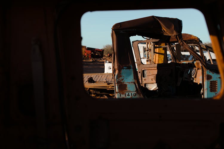 Metal Ruins Of Damaged Cars