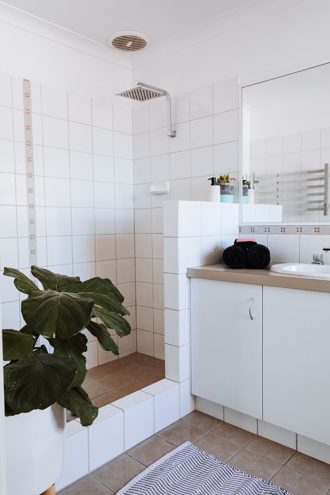 Bathroom decor inspiration photograph for 4. Linen Shower Curtain