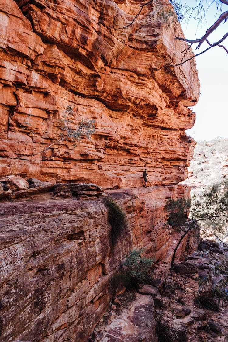 Rough Sandstone Rocky Formation In Mountainous Terrain