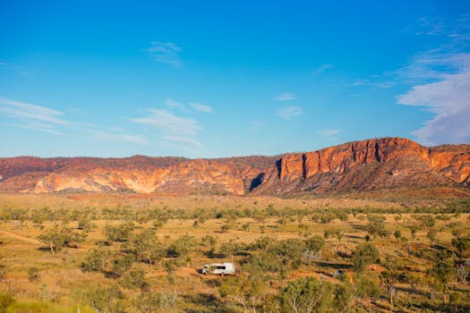 Explore nature with this breathtaking view of the Gosses Bluff crater in Australia, perfect for wanderlust and road trips.