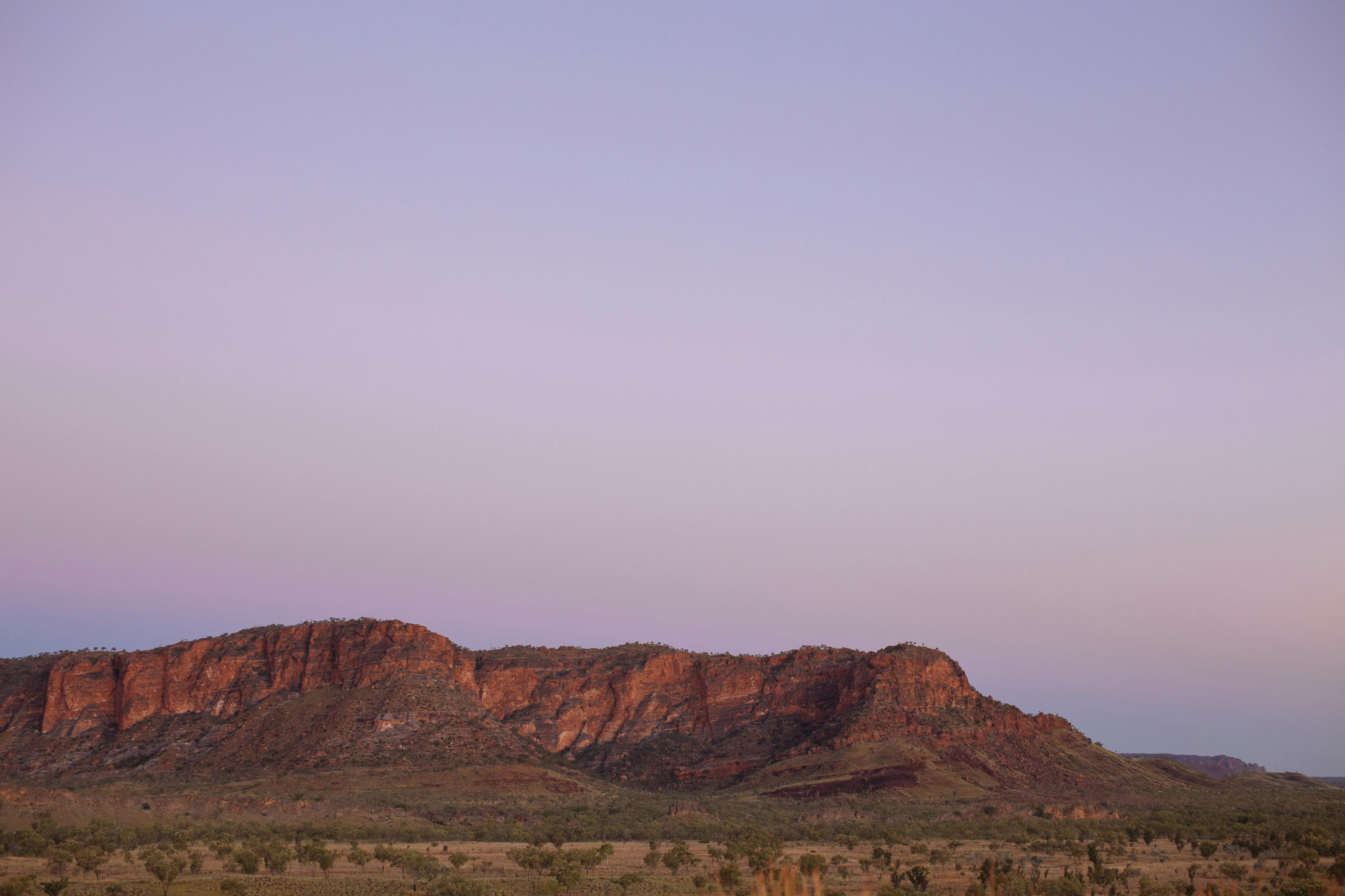 rocky mountain in desert terrain