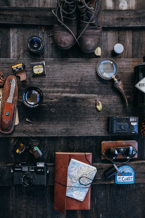 Composition of supplies for photographing