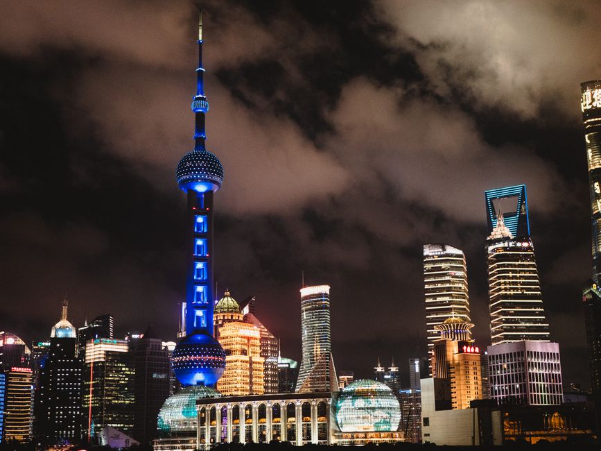 Modern cityscape of Shanghai showcasing China's 5G network coverage