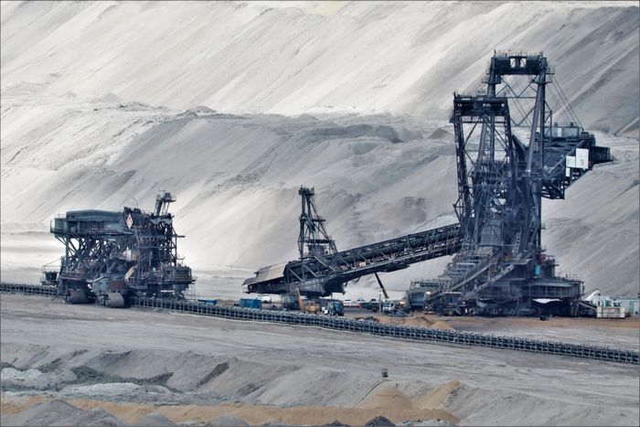 Bucket wheel excavator at a mine