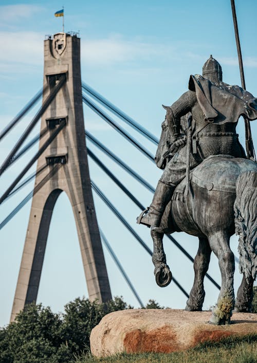 Monument to Ilya Muromets in Muromets Park, Kyiv, Kiev, Ukraine