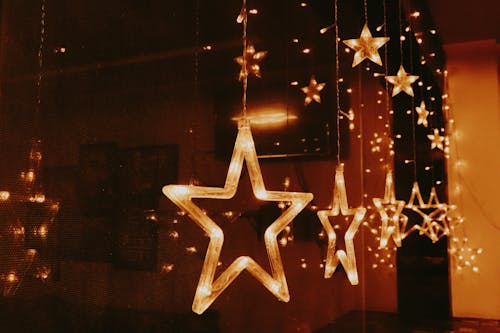 Free Stars with Light Hanging Decor Stock Photo