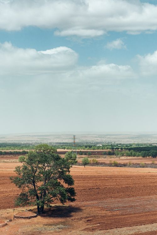 Free Breathtaking view of farmland in Hohhot, China, under a clear sky. Stock Photo