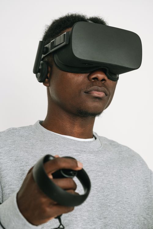 A Serious Man Wearing VR Headset · Free Stock Photo