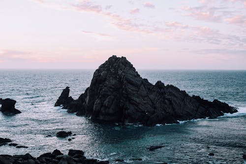 Scenic sea with rough rocky formations