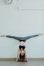Woman in Black Sports Bra and Gray Leggings