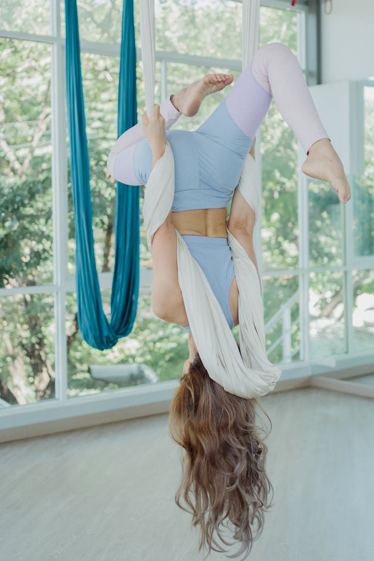 Woman Doing Acrobatics On A Rope