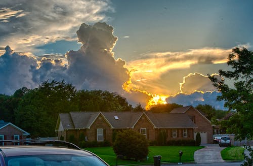 Free stock photo of sunset