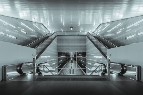 Free Explore the sleek architectural design of a subway station in Hamburg, showcasing modern elements. Stock Photo