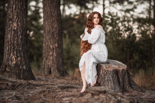 Young woman in forest in daylight