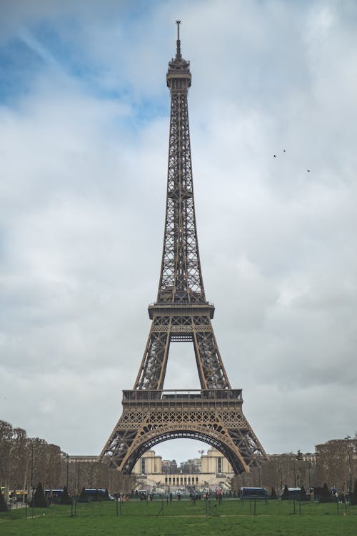 Eiffel Tower Under the Cloudy Sky