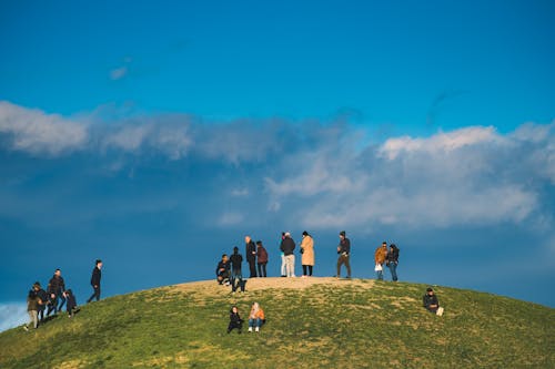 People on Green Grass Field Under Blue Sky