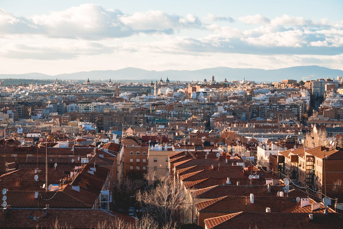 Free Aerial View of City Buildings Stock Photo