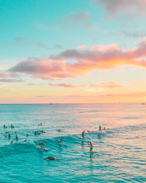 People at the Beach during Sunset