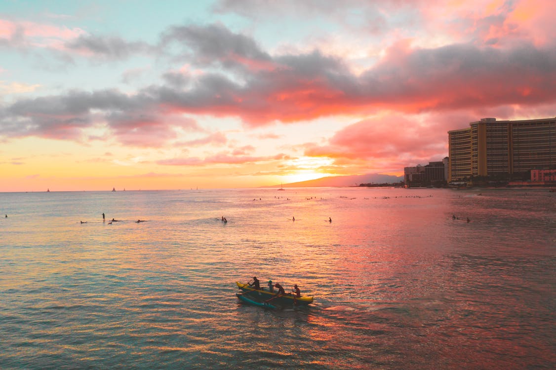 People on the Boat during Sunset