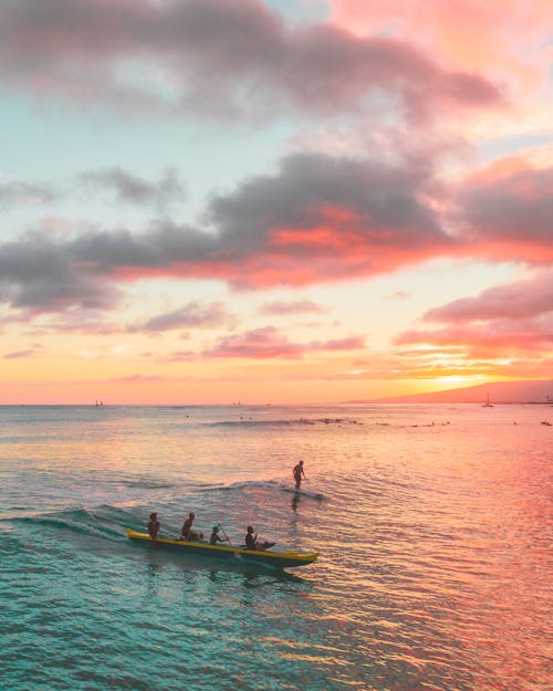 People on the Boat during Sunset