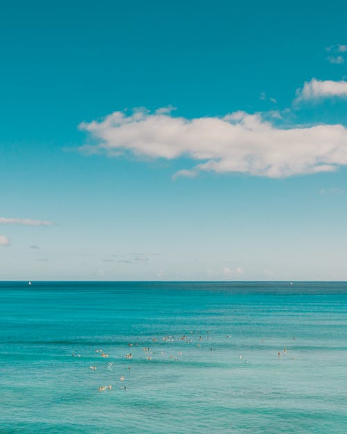 Photo of the Sea against the Sky with a Cloud