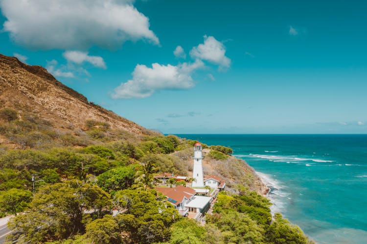 Scenic Seacoast With A Lighthouse